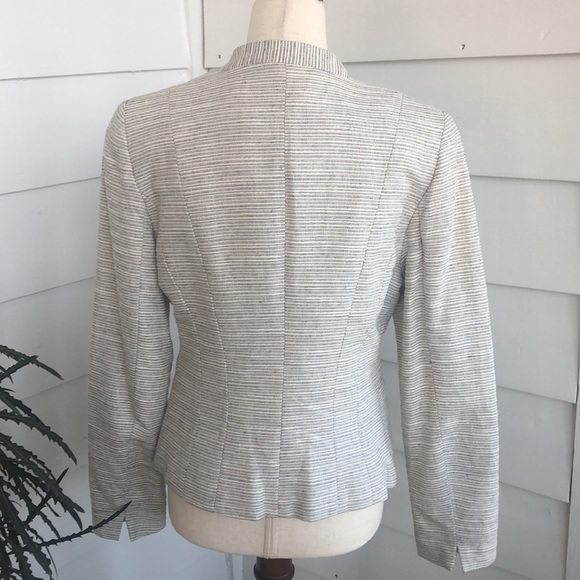 Kenar gray & white tailored blazer size M, stylish sleeve slits, nautical lining - Picture 3 of 8